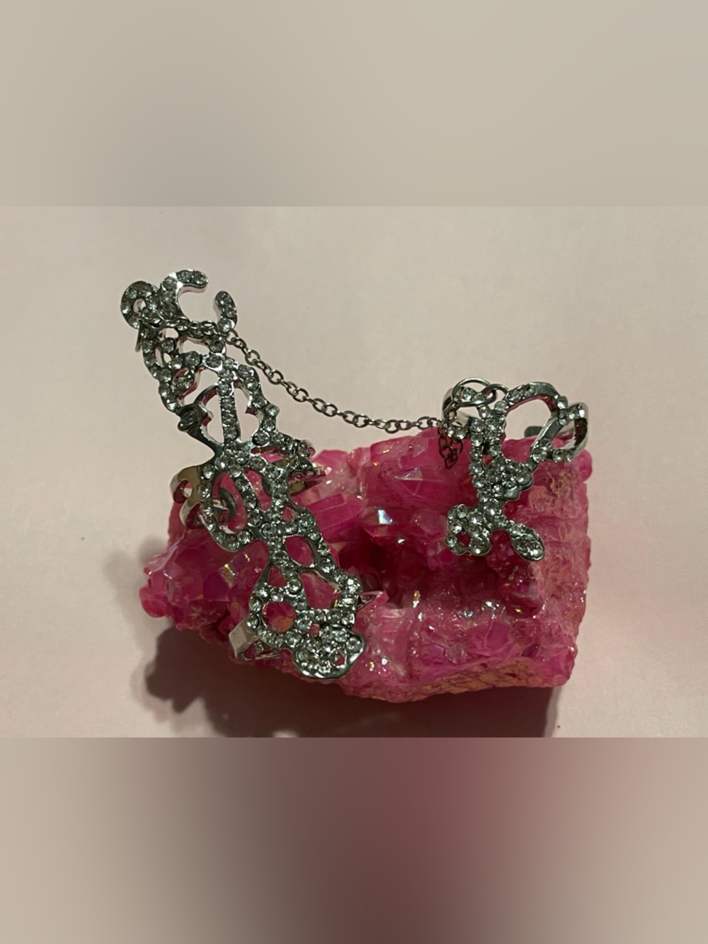 Silver Tone Slave Bracelet Ring Set #9351